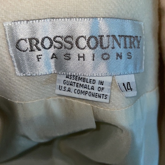 Vintage Cross Country White wool blazer flawed women size 14 - Picture 6 of 11